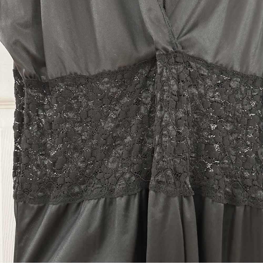 Vintage black lace teddy Romper lingerie black negligee one piece sz Medium - Picture 6 of 9